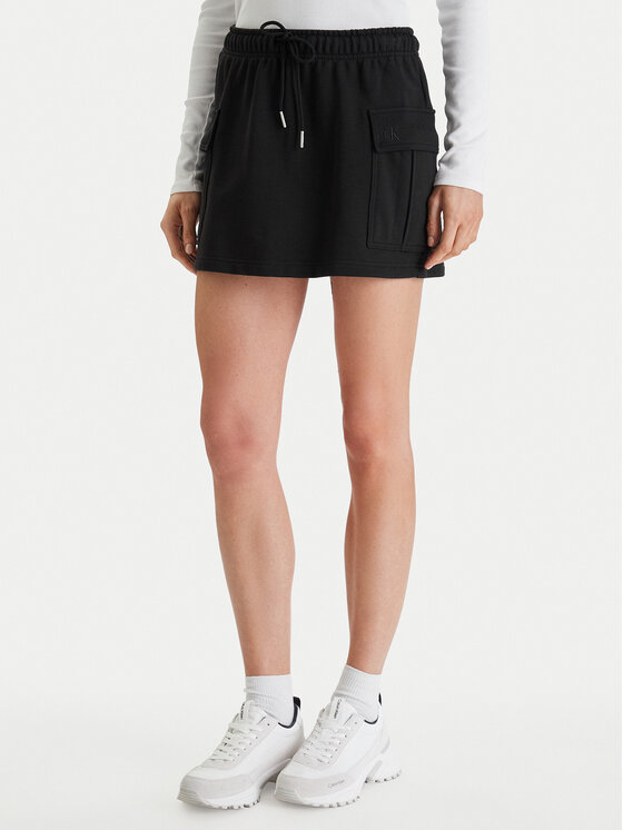 Calvin Klein Jeans Spódnica mini Monogram LV047B268G Czarny Regular Fit