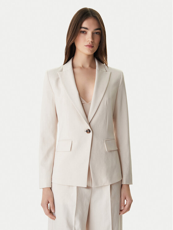 Marella Marynarka Emme by Marella Slogan1 2615041211 Kremowy Slim Fit