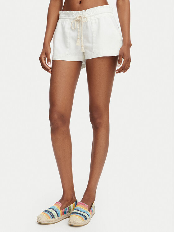 Roxy Szorty materiałowe Oceanside ARJNS03007 Biały Regular Fit