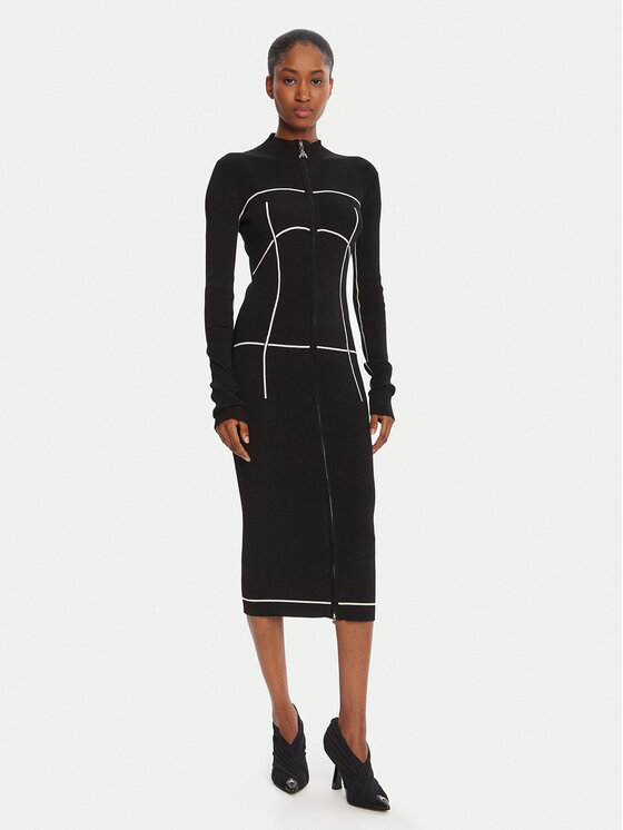 Patrizia Pepe Sukienka dzianinowa 8A1522 K265 FG09 Czarny Regular Fit