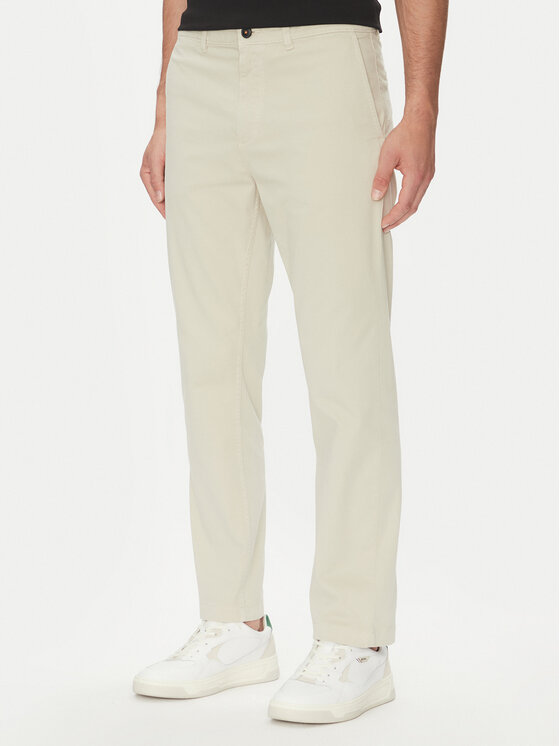 BOSS Chinosy 50534378 Kremowy Regular Fit