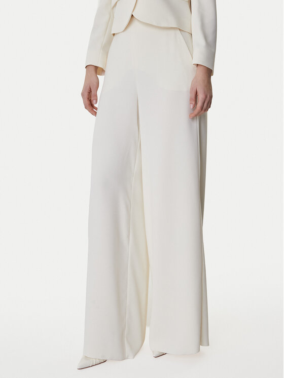 Marella Spodnie palazzo Campo 2613131043 Écru Wide Leg