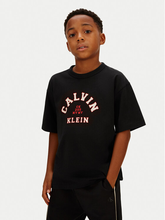 Calvin Klein Jeans T-Shirt Varsity Graphic IB0IB02637 Czarny Regular Fit