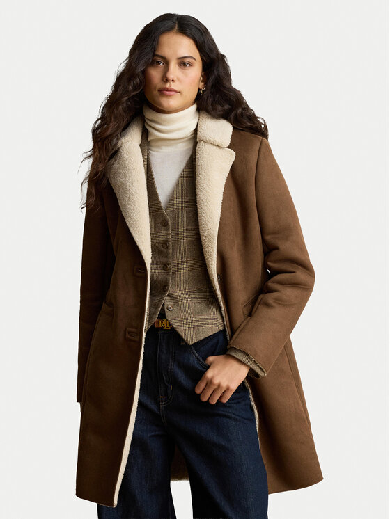 LAUREN RALPH LAUREN Kożuch sztuczny 297P04121003 Brązowy Regular Fit