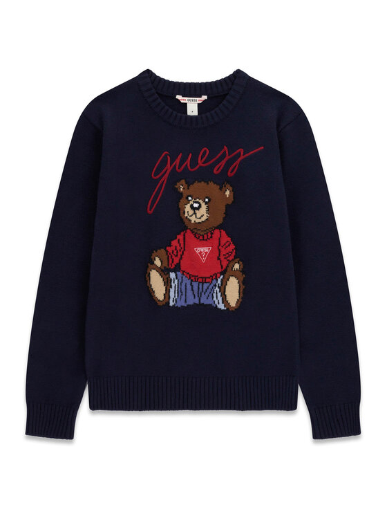 Guess Sweter H6BR01 Z1336 Granatowy Regular Fit