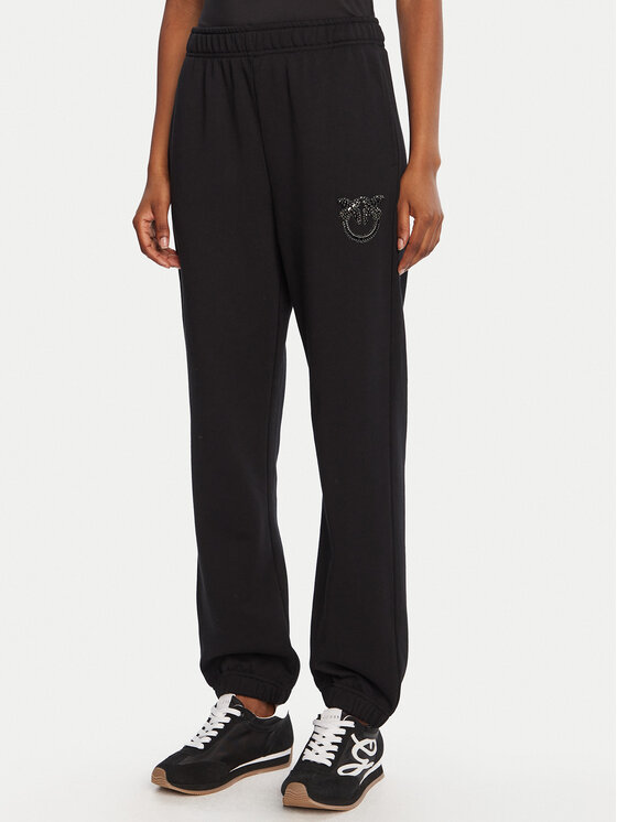 PINKO Spodnie dresowe Plumcake 104790 A2RO Czarny Regular Fit