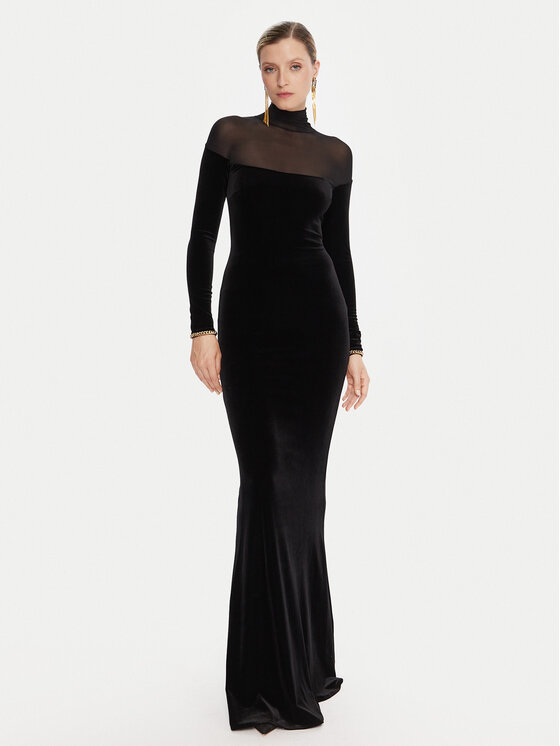 Elisabetta Franchi Sukienka wieczorowa AB-R42-57E2-V660 Czarny Slim Fit