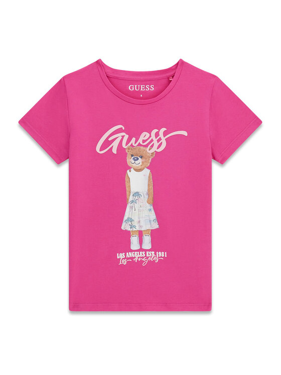 Guess T-Shirt J6GI04 K6YW4 Różowy Regular Fit