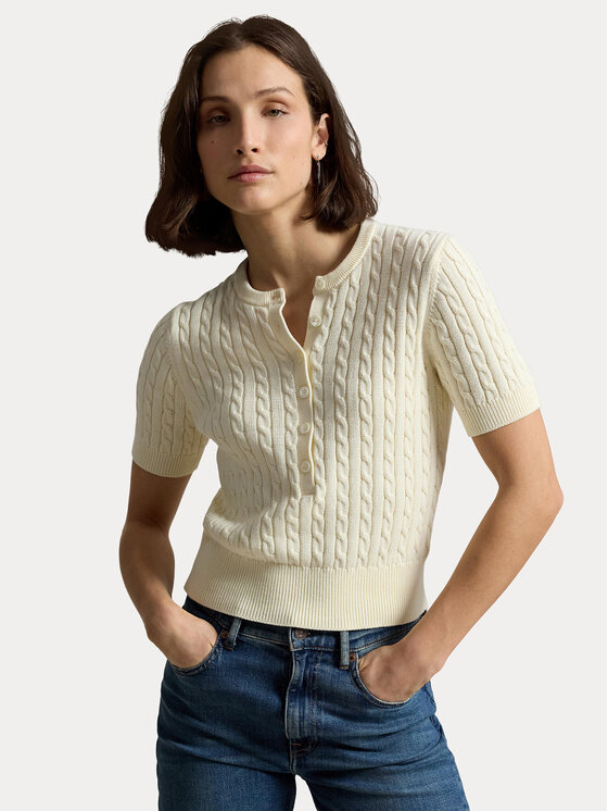 Polo Ralph Lauren Bluzka 211B17746001 Kremowy Regular Fit