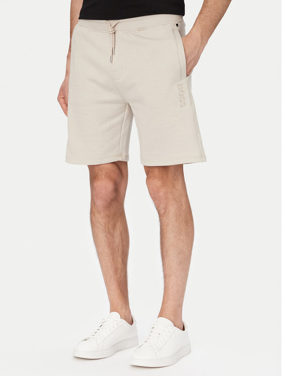BOSS Szorty sportowe 50561500 Kremowy Regular Fit