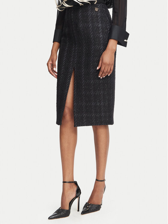 Elisabetta Franchi Spódnica ołówkowa GO-232-67E2-V440 Czarny Slim Fit