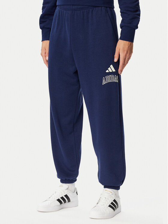 adidas Spodnie dresowe Seasonal Essentials Collegiate French Terry Cuffed KG0521 Granatowy Regular Fit