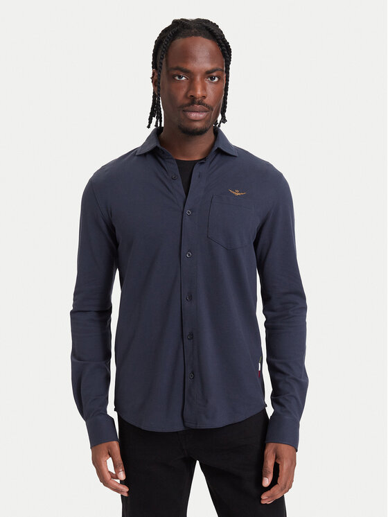 Aeronautica Militare Koszula 262CA1313UP00408 Granatowy Regular Fit