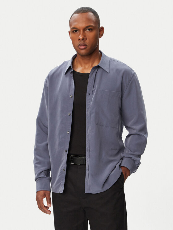 Calvin Klein Koszula Ls Drapey LV04LF113G Fioletowy Regular Fit