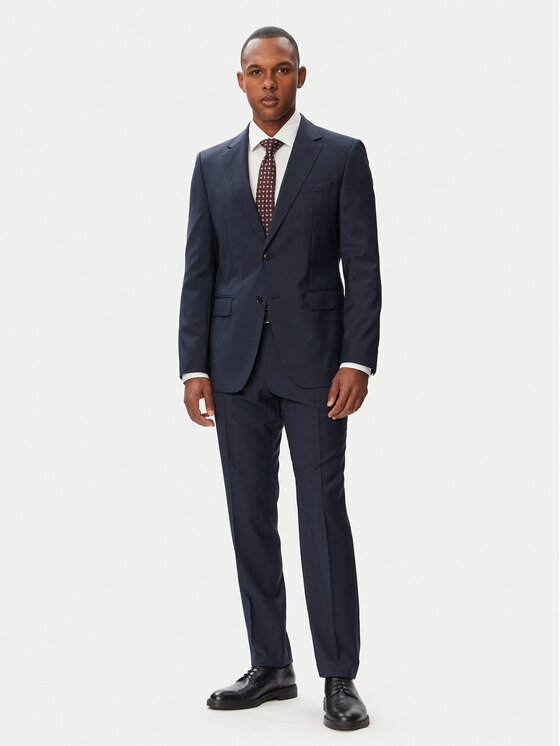 BOSS Garnitur H-Huge 50569798 Granatowy Slim Fit