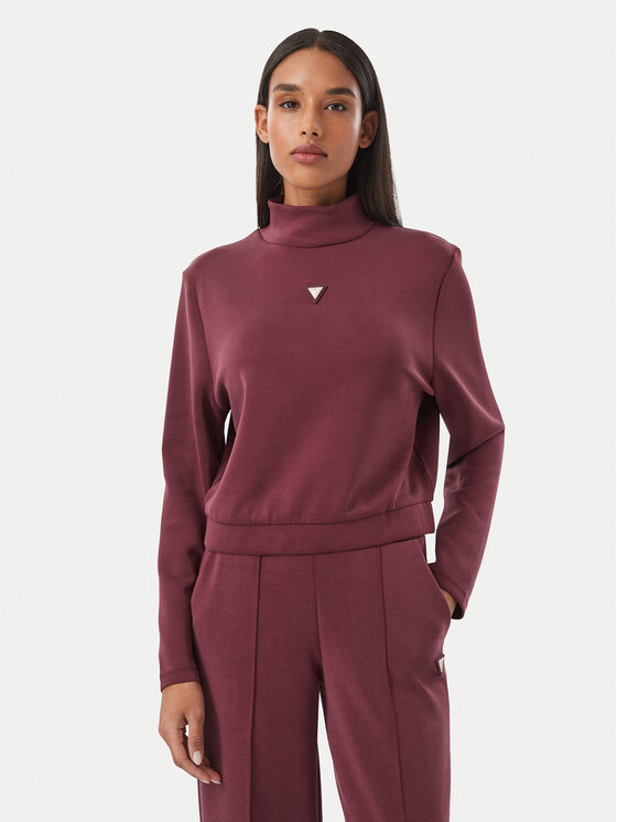 Guess Bluza V4YQ05 KCAY2 Bordowy Regular Fit