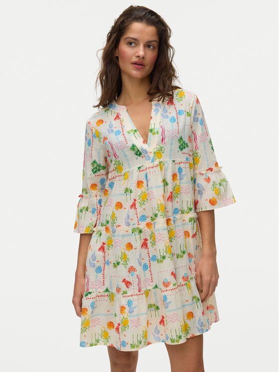 Vero Moda Sukienka letnia Elena 10357444 Żółty jasny Regular Fit