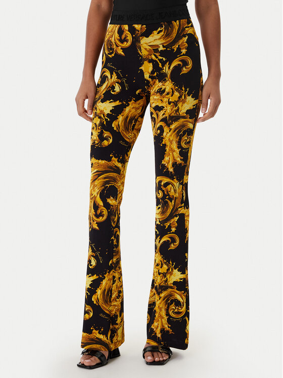 Versace Jeans Couture Legginsy 80HAC107 JS533 Czarny Flare Fit