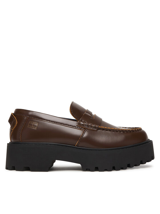Tommy Jeans Loafersy Archive '01 Leather Loafer EN0EN03022 Brązowy