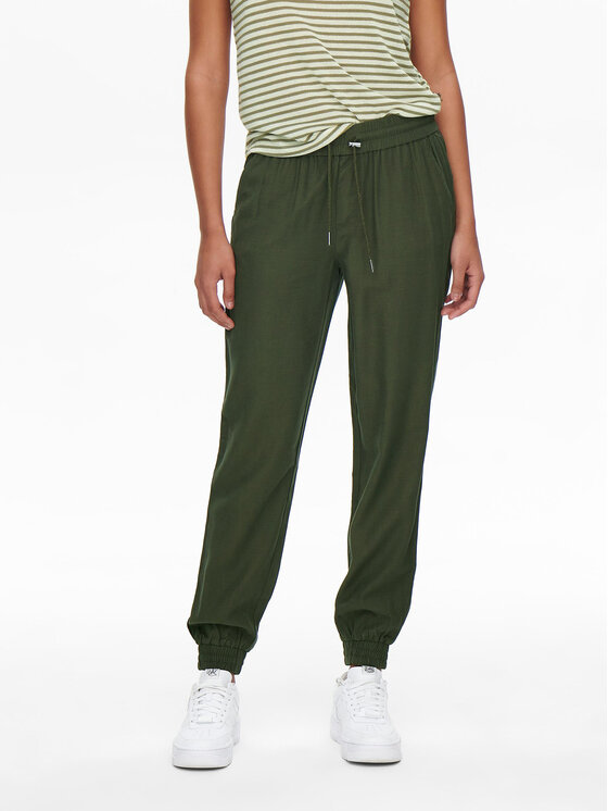 ONLY Spodnie dresowe 15203946 Zielony Regular Fit