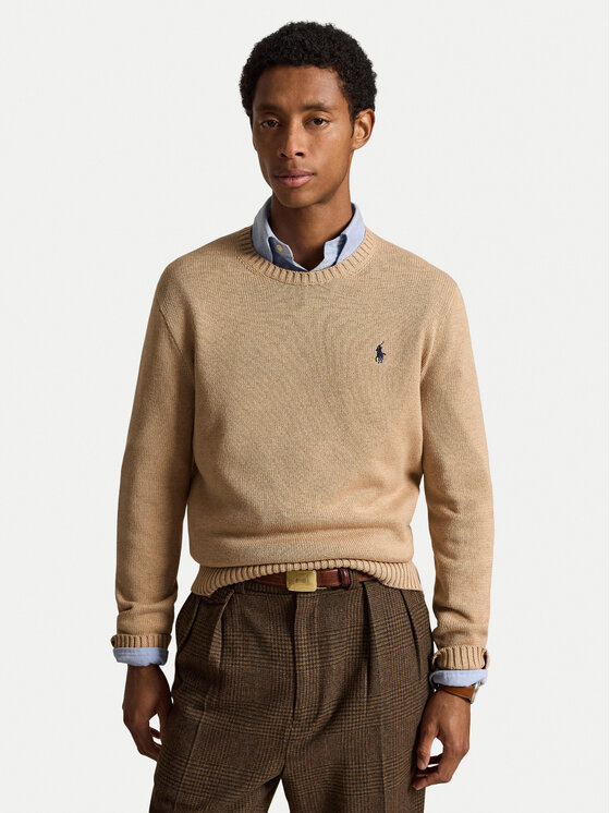 Polo Ralph Lauren Sweter 710810846034 Beżowy Regular Fit
