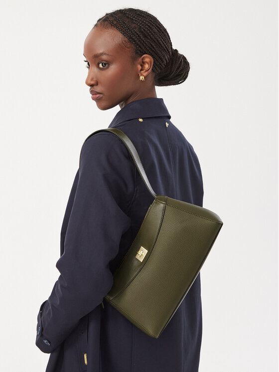 Calvin Klein Torebka Mix Media Shoulder Bag LV04F3886G Zielony ciemny