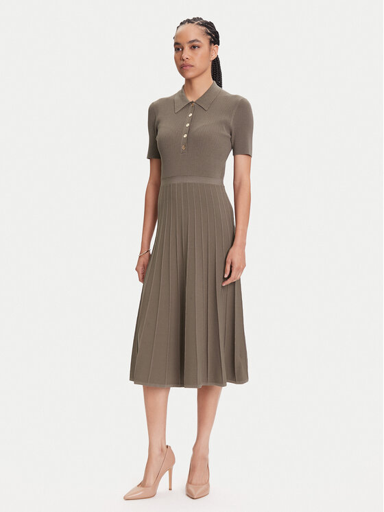 MICHAEL Michael Kors Sukienka dzianinowa MT5834F33D Beżowy Regular Fit