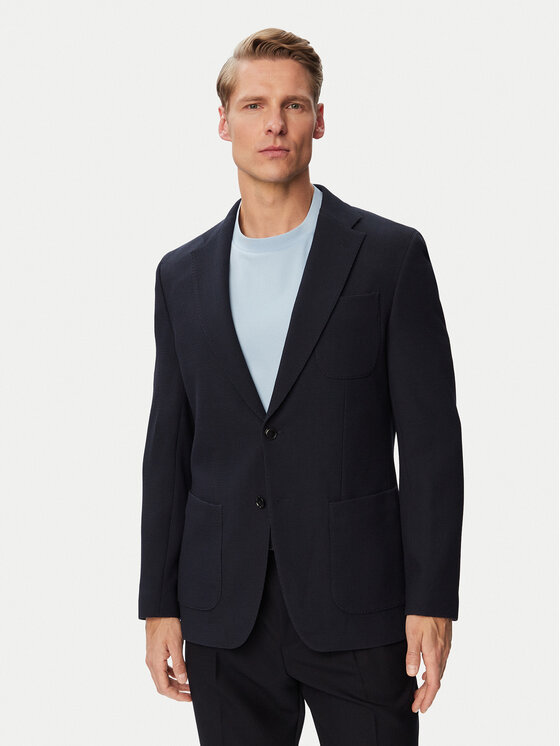 BOSS Marynarka H-Hutson-3PP-263 50567514 Granatowy Slim Fit