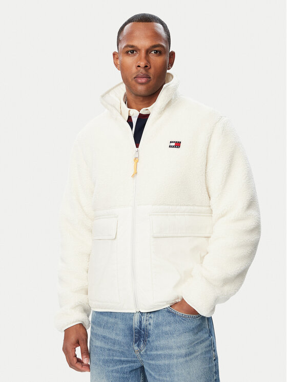 Tommy Jeans Kurtka przejściowa Essential DM0DM23227 Kremowy Regular Fit