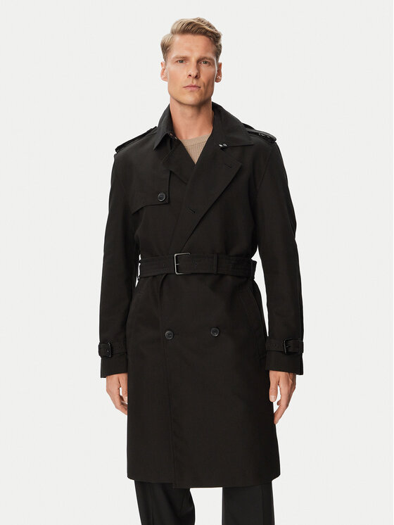 HUGO Trencz Maluks2631 50561651 Czarny Regular Fit