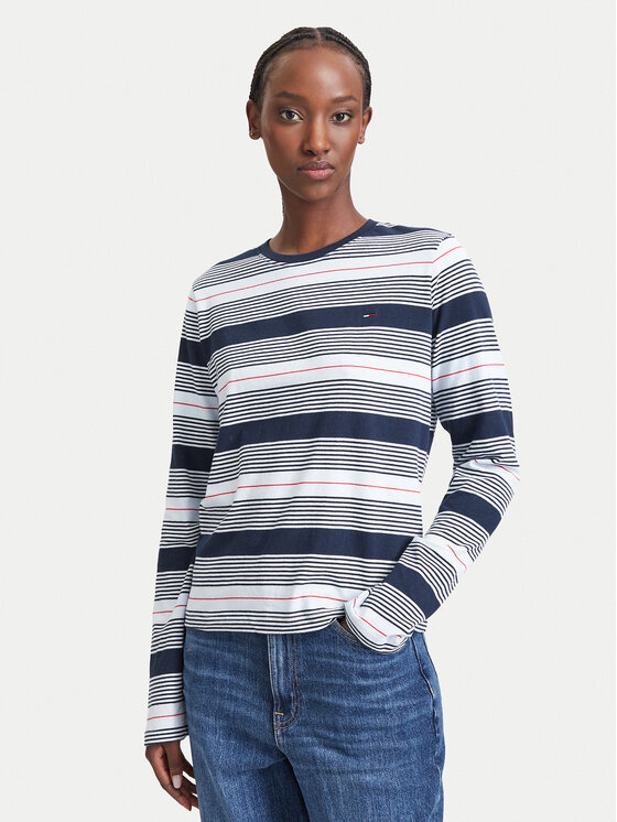 Tommy Jeans Bluzka Reg Ess Jersey DW0DW23562 Granatowy Regular Fit