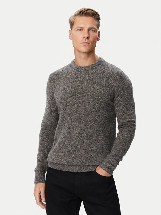 Barbour Sweter Tisbury  MKN0844GY78 Szary Regular Fit