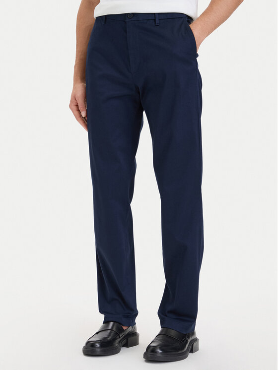 Calvin Klein Chinosy LV04LH600G Granatowy Straight Fit