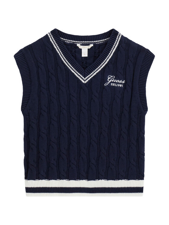 Guess Sweter J6YR05 Z0835 Granatowy Regular Fit