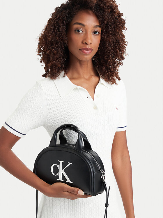 Calvin Klein Torebka Bold Ck Dome Crossbody LV04F3895G Czarny