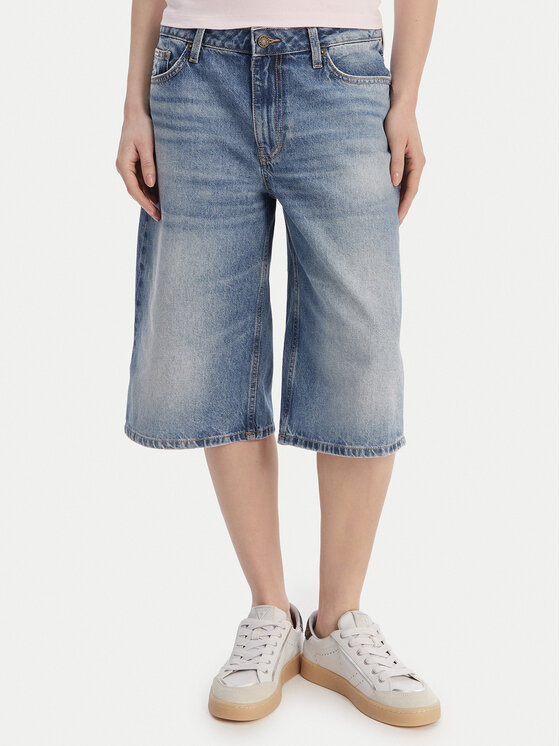 Guess Jeans Szorty jeansowe W6GD1D D6363 Niebieski Baggy Fit