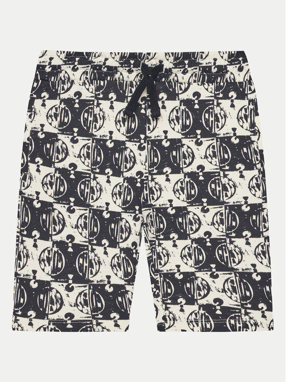 Guess Szorty materiałowe L5GD10 KA6R4 Czarny Relaxed Fit