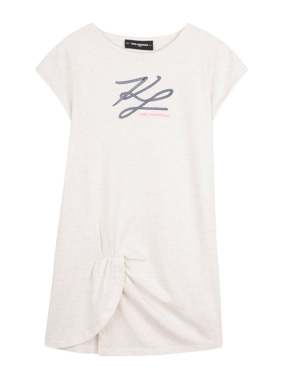 Karl Lagerfeld Kids Sukienka codzienna Z31150 S Biały Regular Fit