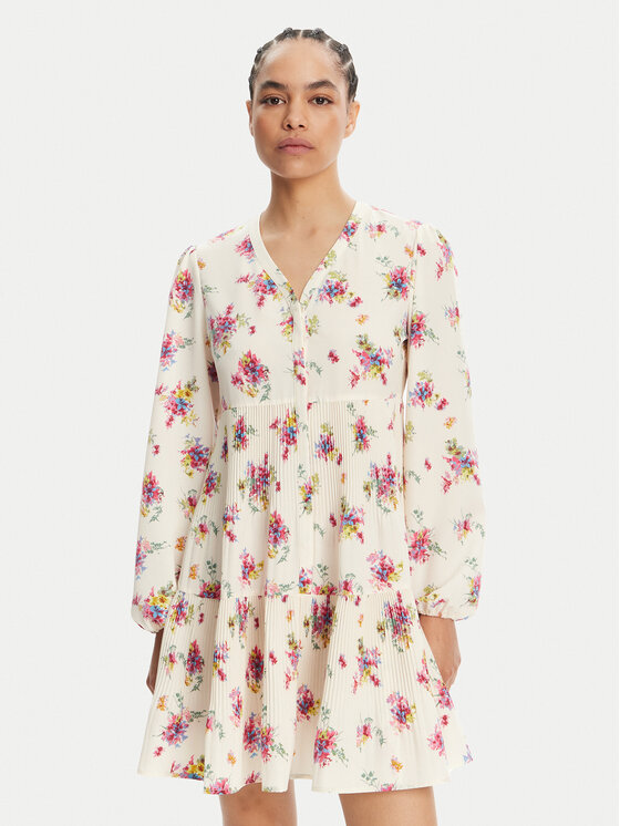 Liu Jo Sukienka codzienna WA5168 T3786 Écru Relaxed Fit