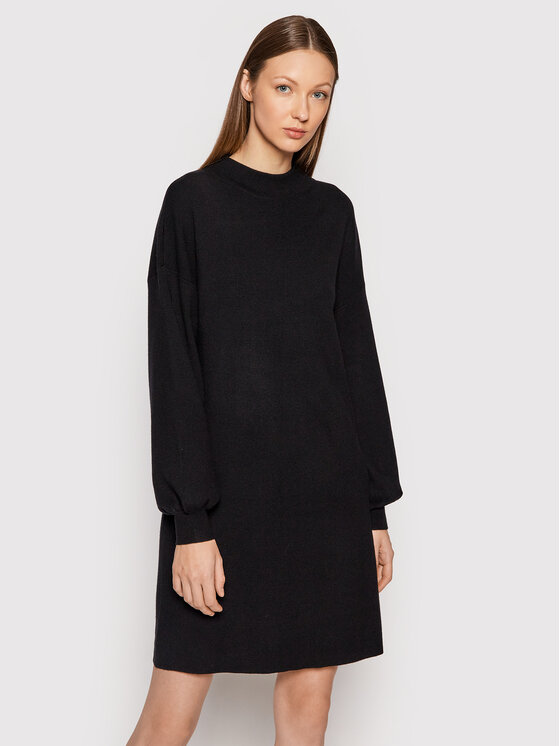 Vero Moda Sukienka dzianinowa Nancy 10249116 Czarny Relaxed Fit