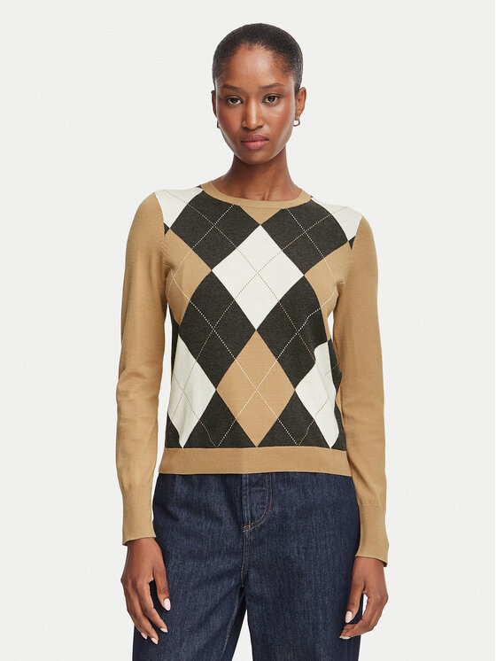 Marella Sweter Carabo 2625366131 Brązowy jasny Regular Fit