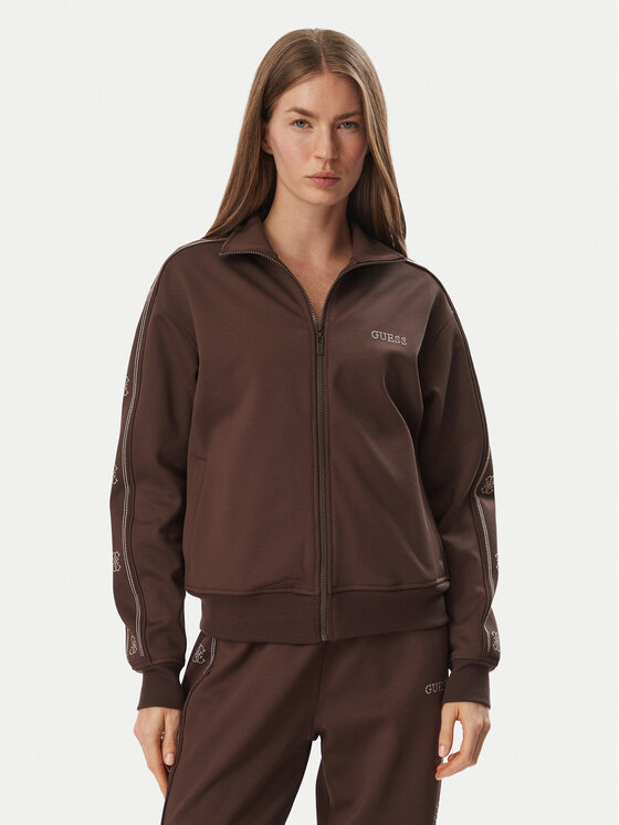 Guess Bluza V5BQ15 KCX22 Brązowy Regular Fit