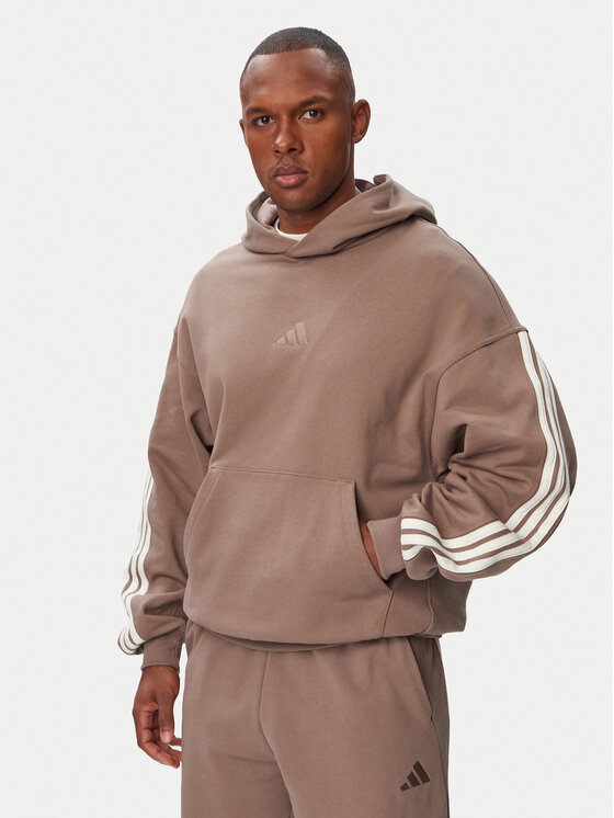 adidas Bluza Kit 3-Stripes Hoodie KW2406 Beżowy Regular Fit