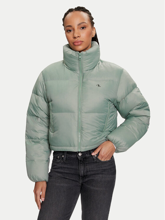 Calvin Klein Jeans Kurtka puchowa J20J223577 Zielony Relaxed Fit