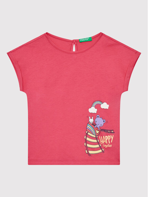 United Colors Of Benetton T-Shirt 3096G102W Różowy Regular Fit
