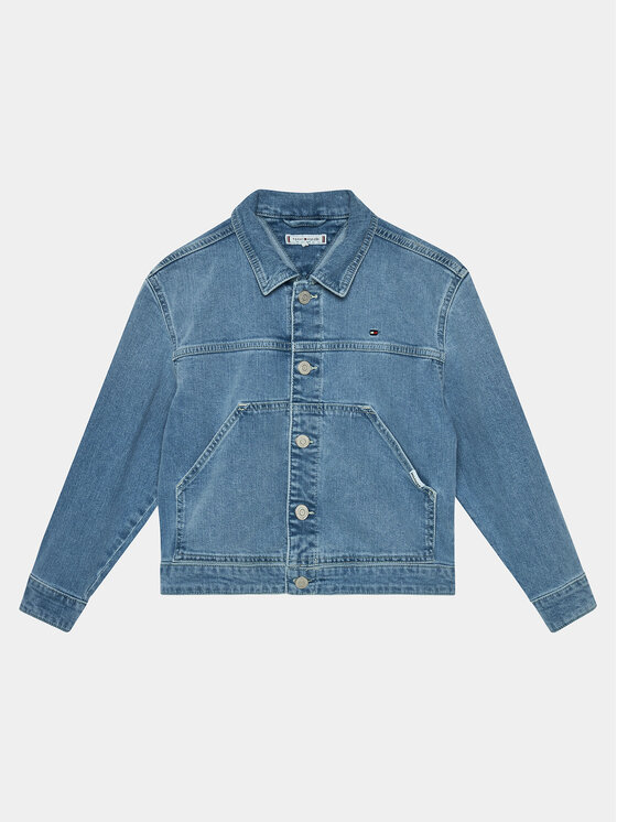 Tommy Hilfiger Kurtka jeansowa Denim Trucker Jacket KG0KG07798 Niebieski Slim Fit