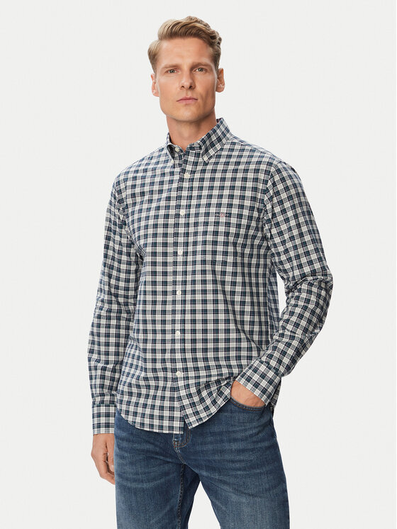 Gant Koszula 3263002 Zielony ciemny Regular Fit