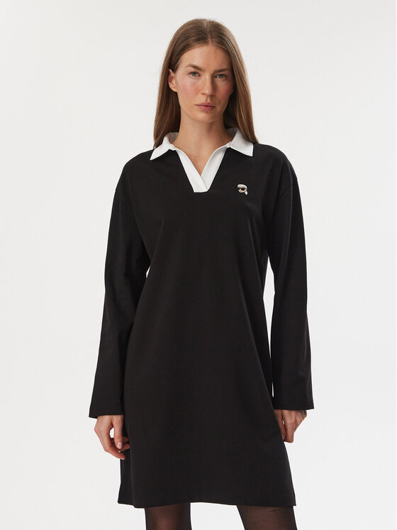 KARL LAGERFELD Sukienka codzienna B4W13055 Czarny Regular Fit
