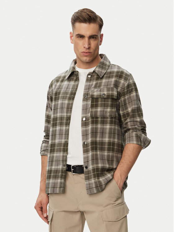 Hunter Koszula HAGM0003261 Szary Regular Fit