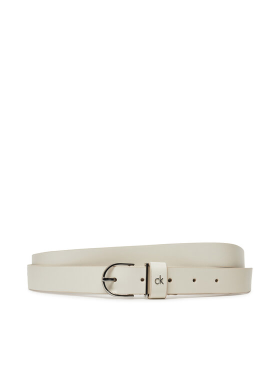 Calvin Klein Pasek Ck Metal Loop Round Buckle 2.5 K60K613147 Biały